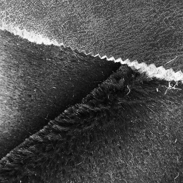 Black Faux Suede Fur Fabric